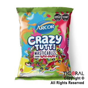 GOLO CARAMELO MASTICABLE CRAZY TUTTI FRUTI X 800GR x 1